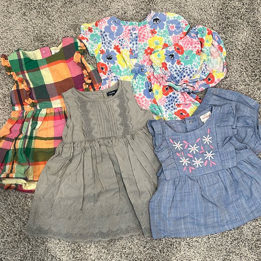 4 Baby Dresses - 6-12 months